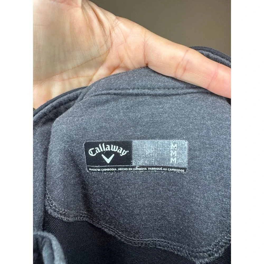 Callaway Mens Black Quarter Zip Pullover Golf Sweater Cotton Blend Size‎ Medium